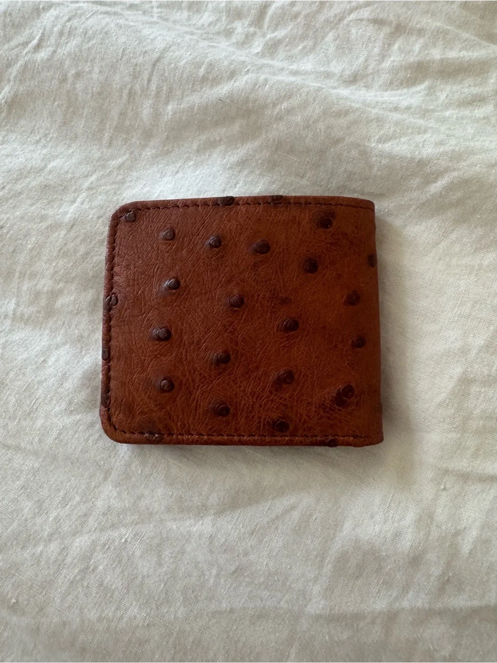 Tecovas Ostrich Bifold Wallet - NWT - Pecan color
